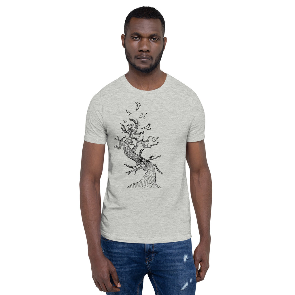 Twisted Tree Mens T Shirt-Mens T-Shirts-S-Grey-Revival Ink