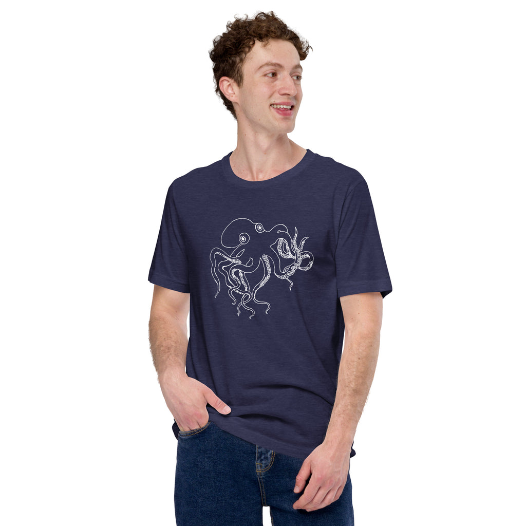 Octopus Mens Graphic Tee-Mens T-Shirts-S-Grey-Revival Ink