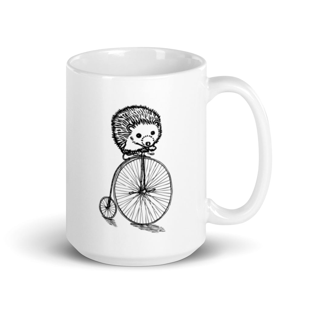 Cute Hedgehog on Bike Coffee Mug