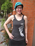 Feather Womens Tank Top-Womens Tank Tops-S-Dark Grey-Revival Ink