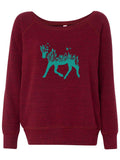 Nature Horse Womens Graphic Sweatshirt-Womens Sweatshirts-S-Red-Revival Ink