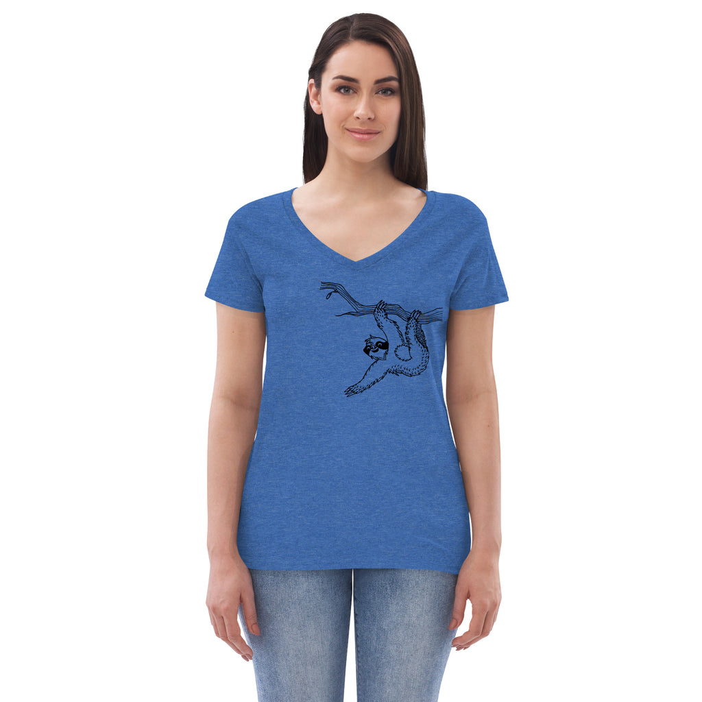 Sloth Womens Graphic Tee-Womens T-Shirts Comfy-S-Blue-Revival Ink