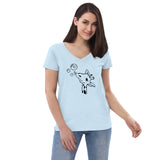 Giraffe Womens Graphic Tee-Womens T-Shirts Comfy-S-Red-Revival Ink