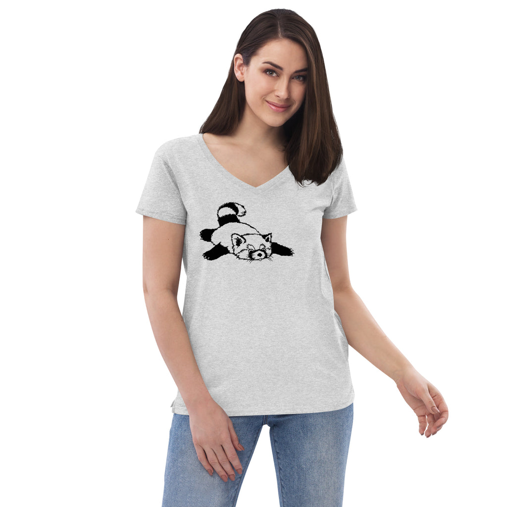 Red Panda Womens Shirt-Womens T-Shirts Comfy-S-Gray-Revival Ink