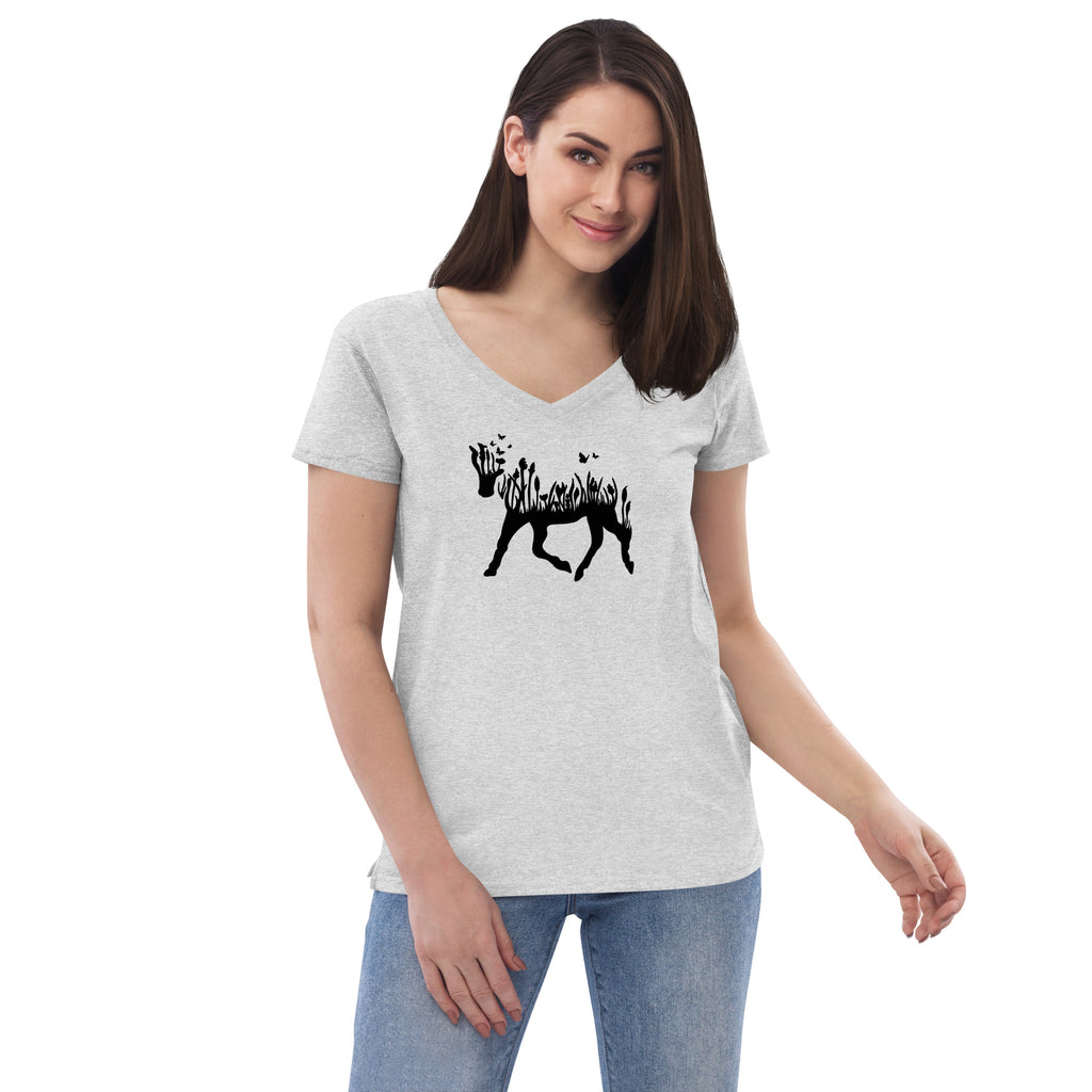 Nature Horse Women's T-Shirt-Womens T-Shirts Comfy-2XL-Light Grey-Revival Ink