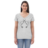 Narwhal Womens Graphic Tee-Womens T-Shirts Comfy-S-Gray-Revival Ink